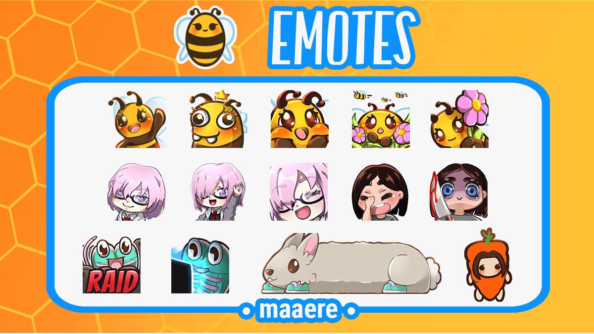 emote set available on twitch.tv/maaere after following or subbing