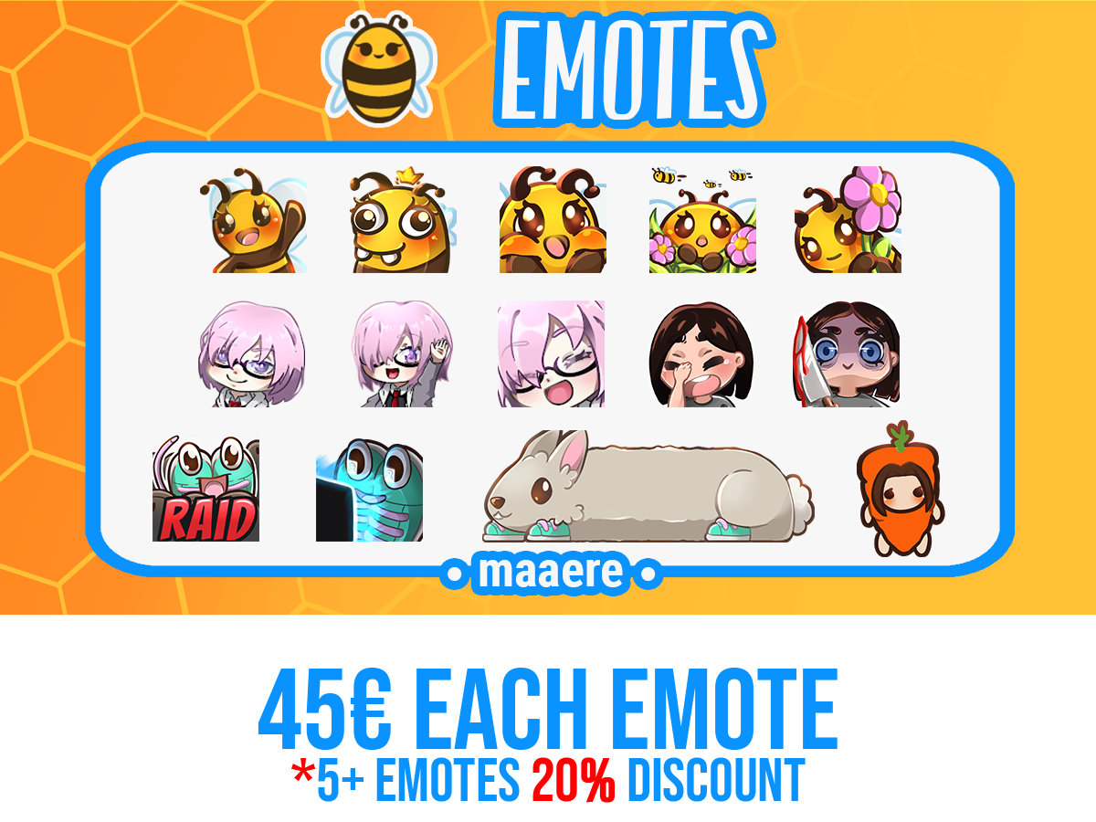 emote set available on twitch.tv/maaere after following or subbing